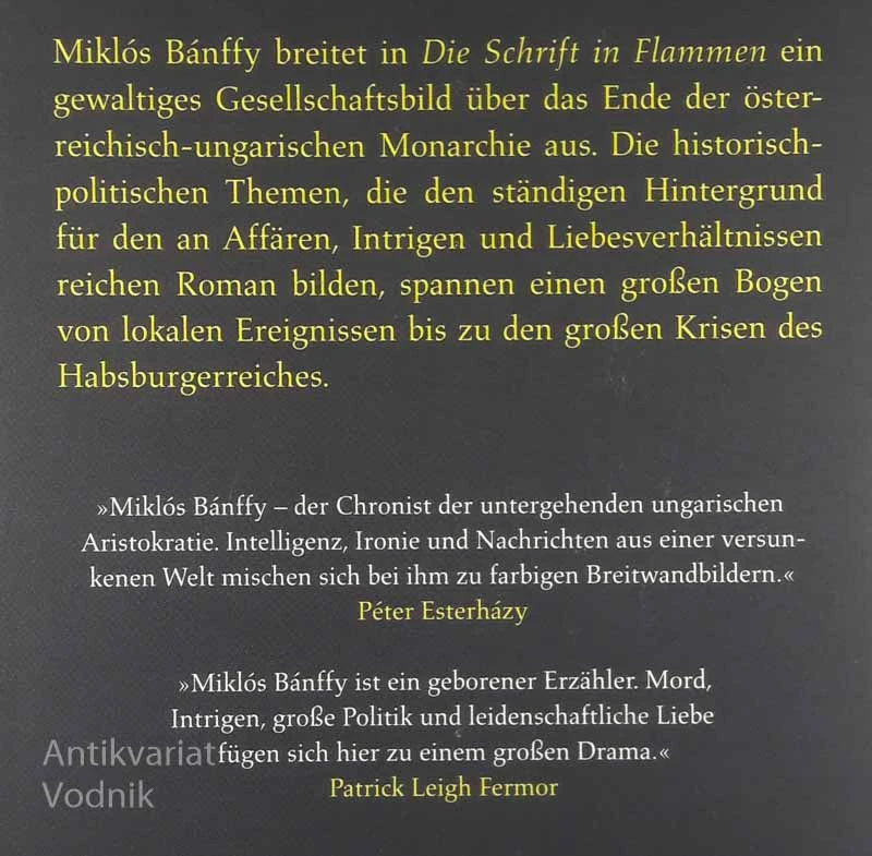 DIE SCHRIFT IN FLAMMEN, Miklos Banffy