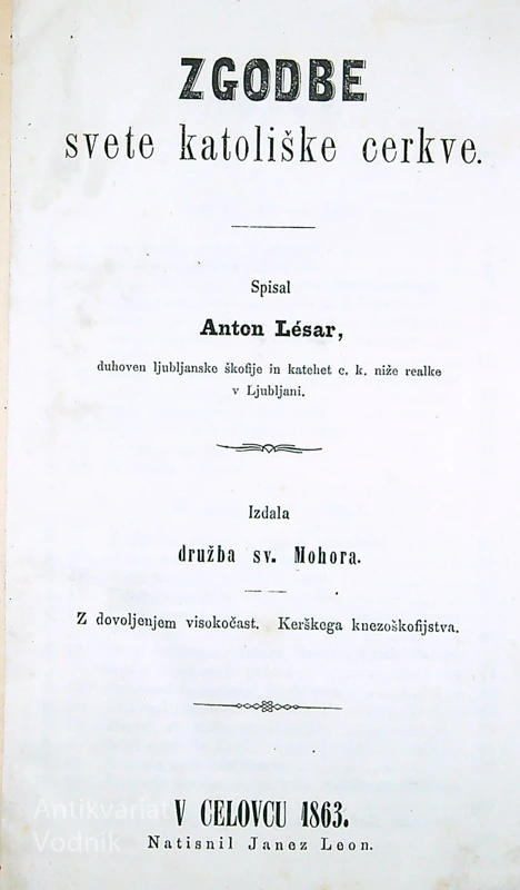 ZGODBE SVETE KATOLIŠKE CERKVE, Anton Lésar