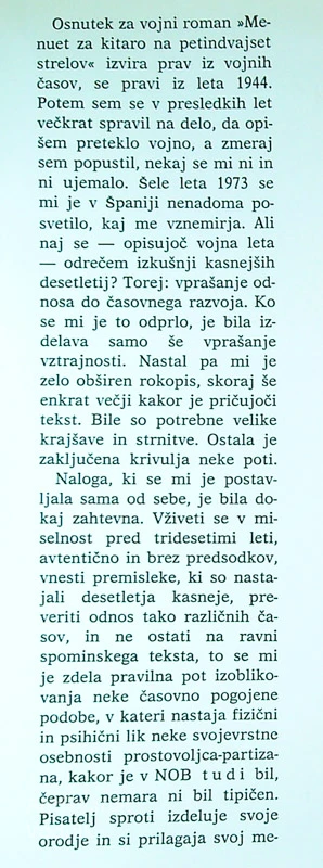 MENUET ZA KITARO, Vitomil Zupan