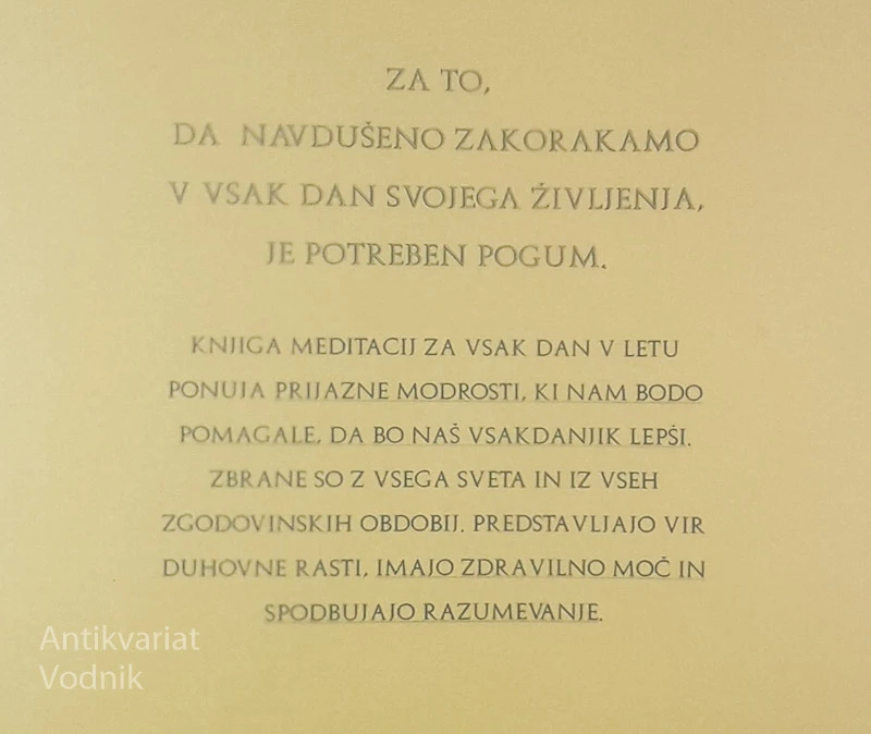 OBLJUBA NOVEGA DNE; MEDITACIJE ZA VSAK DAN, K. Casey in M. Vanceburg