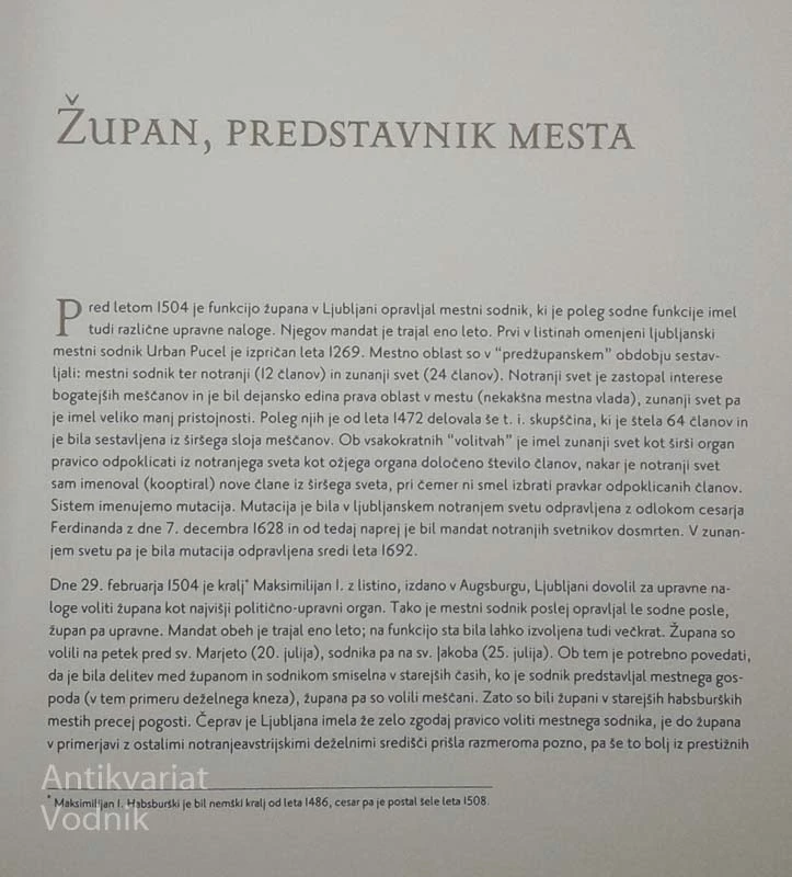 LJUBLJANSKI ŽUPAN SKOZI ČAS 1504 – 2004, Sonja Anžič, Damjan Hančič, Tatjana Šenk