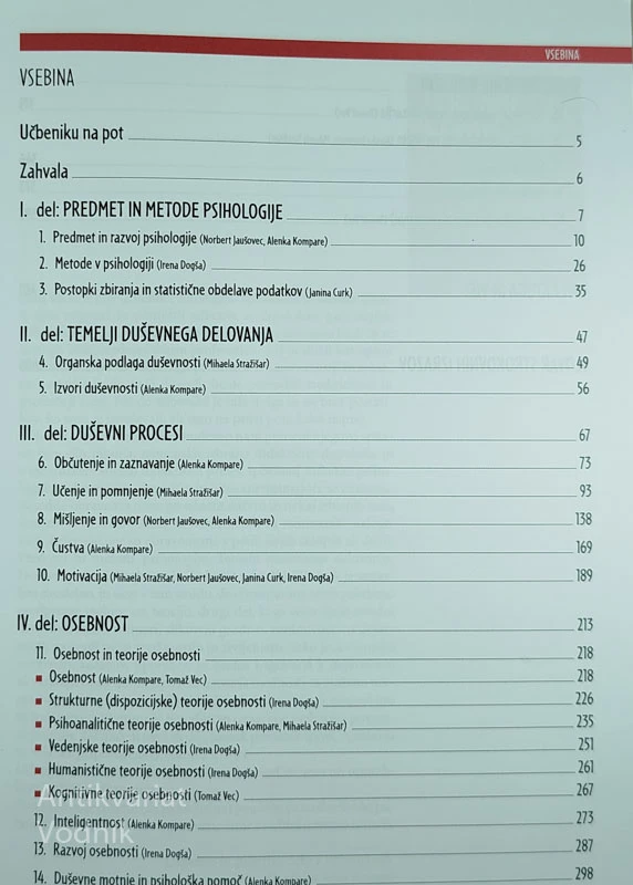 PSIHOLOGIJA; SPOZNANJA IN DILEME, več avtorjev