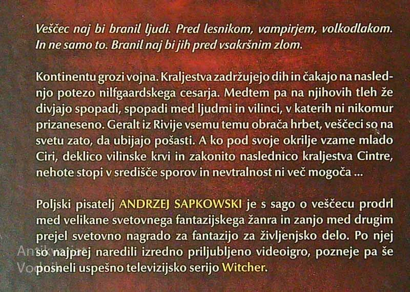 VEŠČEC; VILINSKA KRI, Andrzej Sapkowski