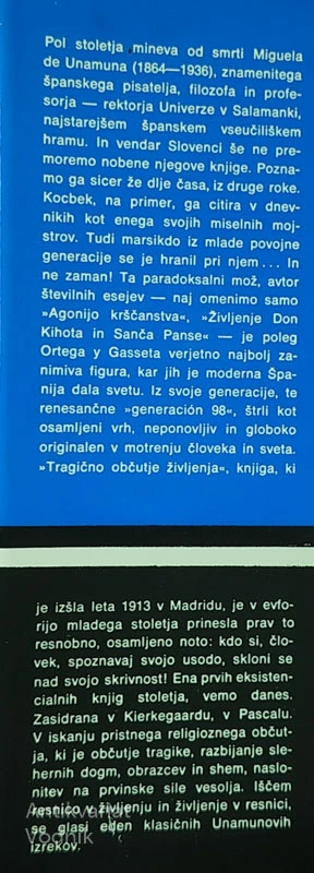 TRAGIČNO OBČUTJE ŽIVLJENJA, Miguel de Unamuno