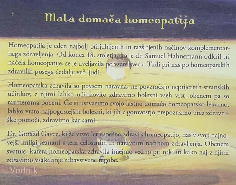 MALA DOMAČA HOMEOPATIJA, Gorazd Gavez