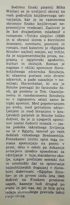 EGIPČAN SINUHE, Mika Waltari