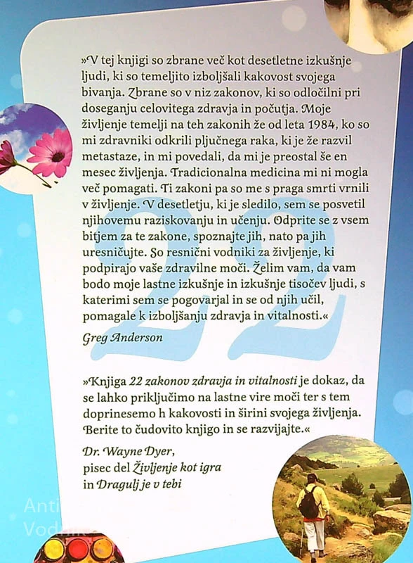 22 ZAKONOV ZDRAVJA IN VITALNOSTI, Greg Anderson
