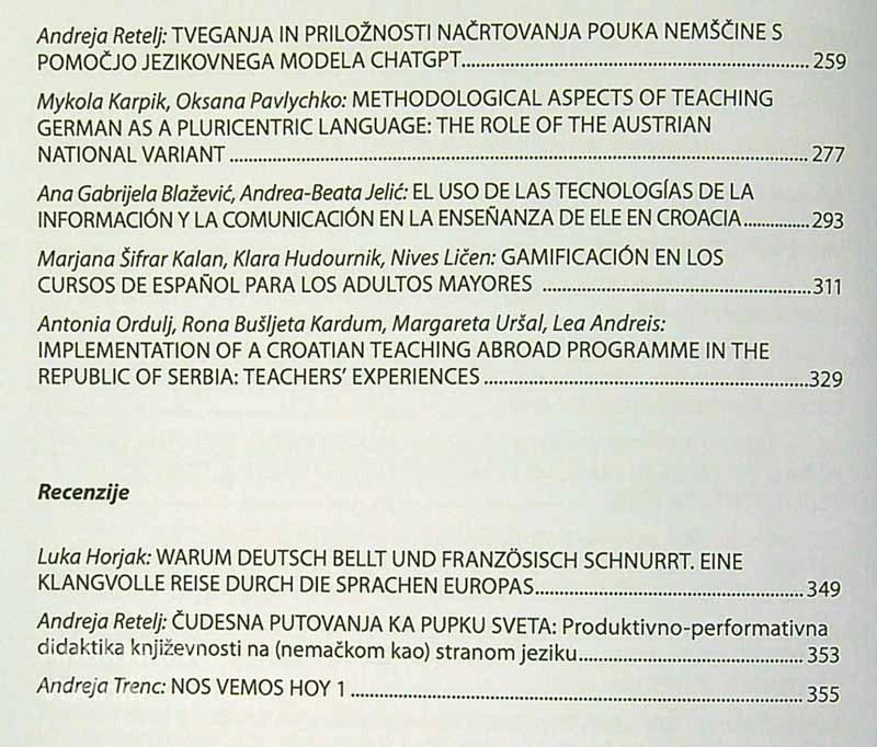 VESTNIK ZA TUJE JEZIKE, Journal for Foreign Languages, letnik XV, št. 1