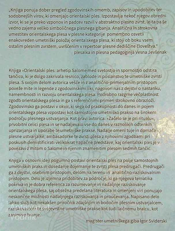 ORIENTALSKI PLES; ARHETIP SALOME MED SVETOSTJO IN SPORNOSTJO, Saša Bešter
