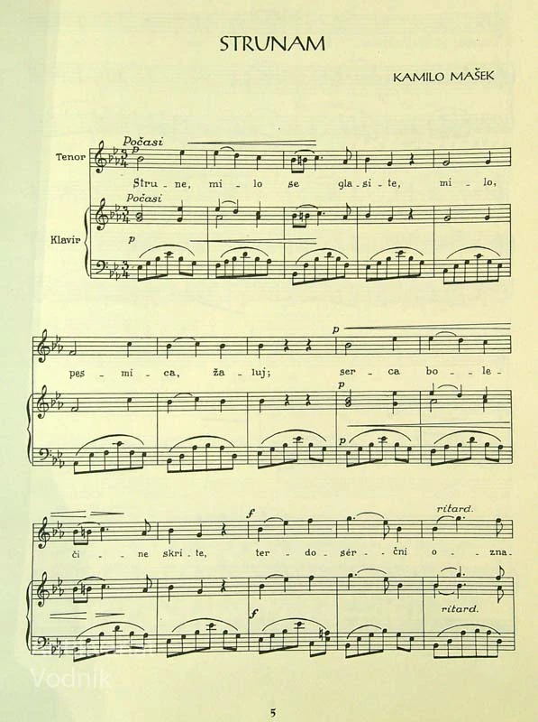 PET PREŠERNOVIH PESMI; IZBOR SAMOSPEVOV, 1949