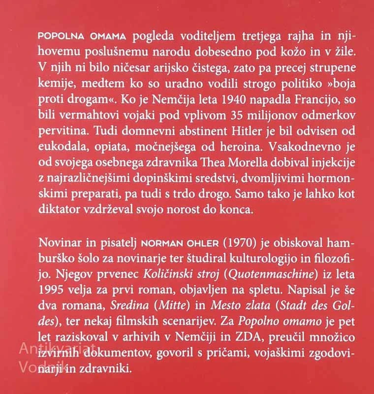 POPOLNA OMAMA, DROGE V TRETJEM RAJHU, Norman Ohler