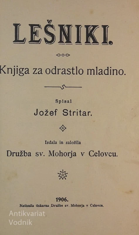 LEŠNIKI, knjiga za odrastlo mladino, JOŽEF STRITAR