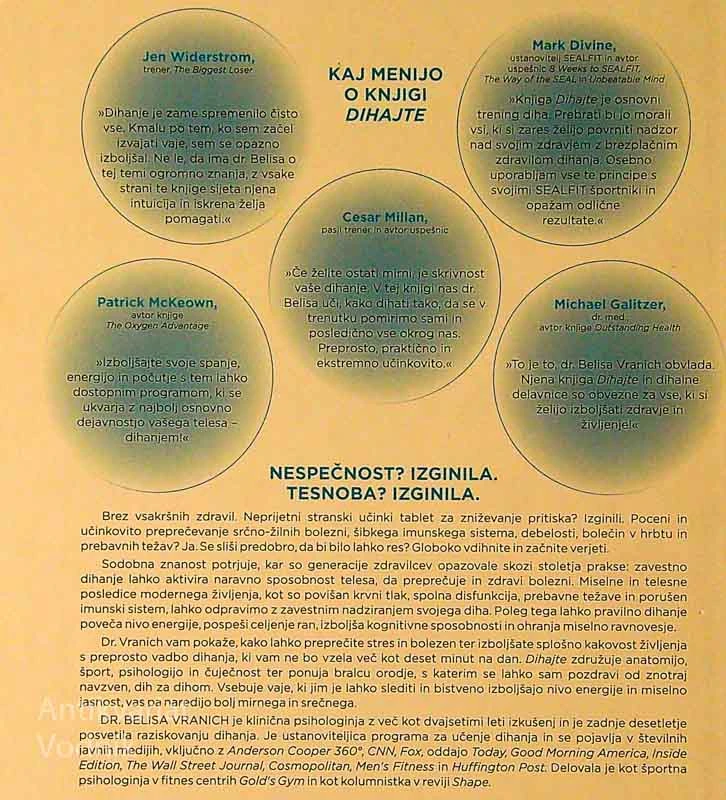 DIHAJTE; PREPROST REVOLUCIONARNI 14-DNEVNI PROGRAM ZA IZBOLJŠANJE MISELNEGA IN TELESNEGA ZDRAVJA, Belisa Vranich