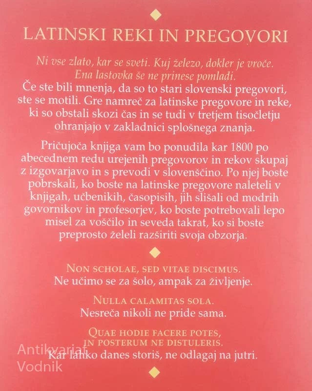 LATINSKI REKI IN PREGOVORI: 1800 VEČNIH MODROSTI, Iva Novak