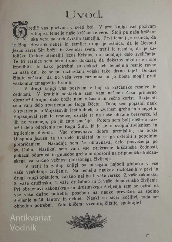 V BOJ ZA SREČNO IN VESELO KRŠČANSKO ŽIVLJENJE, dr. A. B. Jeglič, škof ljubljanski