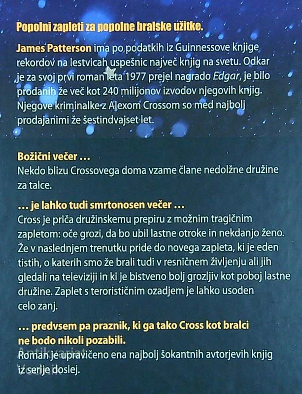 VESEL BOŽIČ, ALEX CROSS, James Patterson