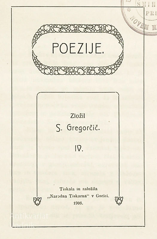 POEZIJE, Simon Gregorčič