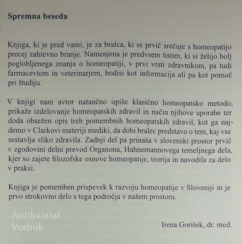 OSNOVE HOMEOPATIJE, Miloš Žužek