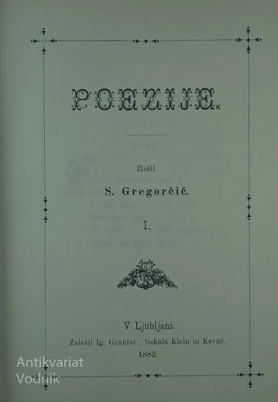 POEZIJE, Simon Gregorčič