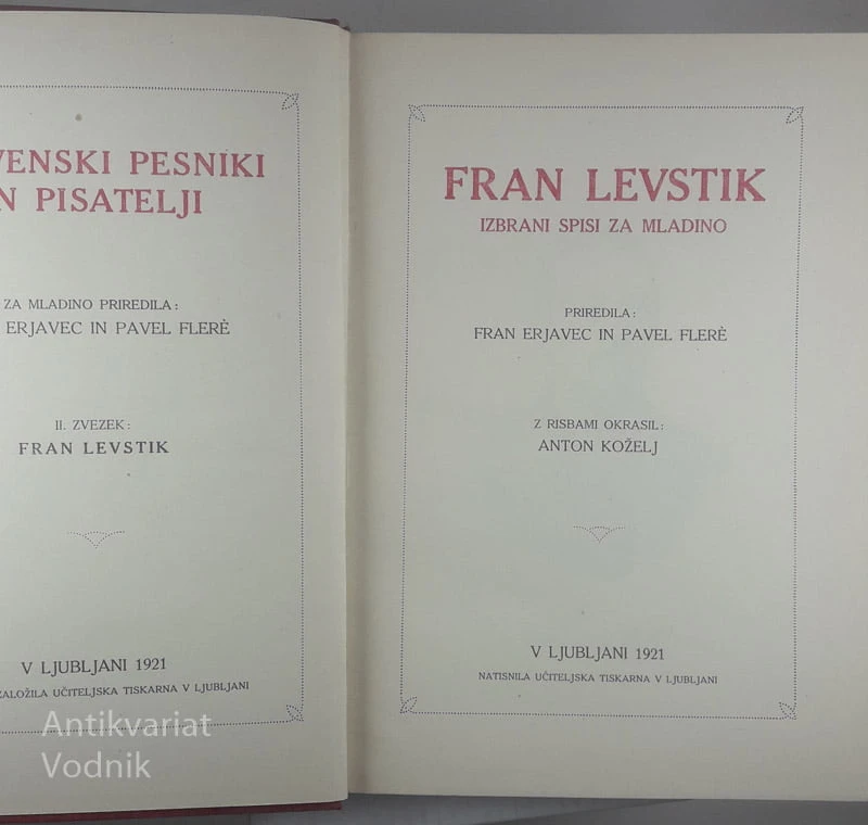 FRAN LEVSTIK, IZBRANI SPISI ZA MLADINO