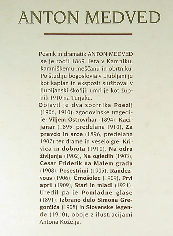 ANTON MEDVED; IZBRANE PESMI