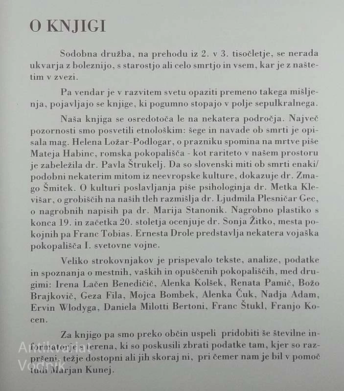 TIHI POMNIKI MINLJIVEGA ČASA; DROBCI O ŠEGAH SLOVESOV IN POKOPALIŠKI KULTURI NA SLOVENSKEM ETNIČNEM OZEMLJU, več avtorjev