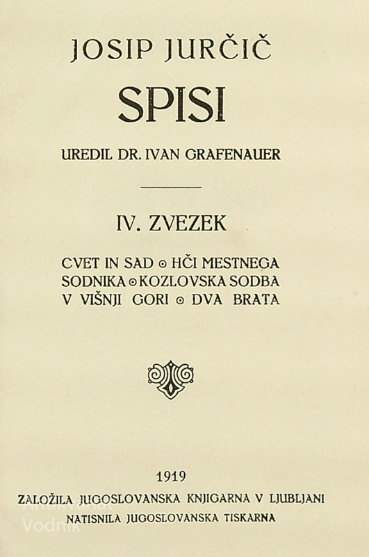 JOSIP JURČIČ; SPISI (IV. zvezek)