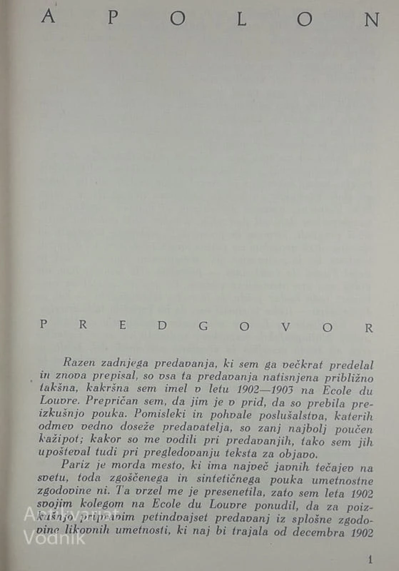 APOLON, SPLOŠNA ZGODOVINA LIKOVNE UMETNOSTI, Salomon Reinach