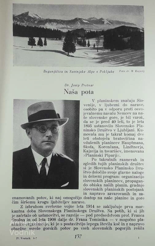 PLANINSKI VESTNIK; ŠT. 67, 1933