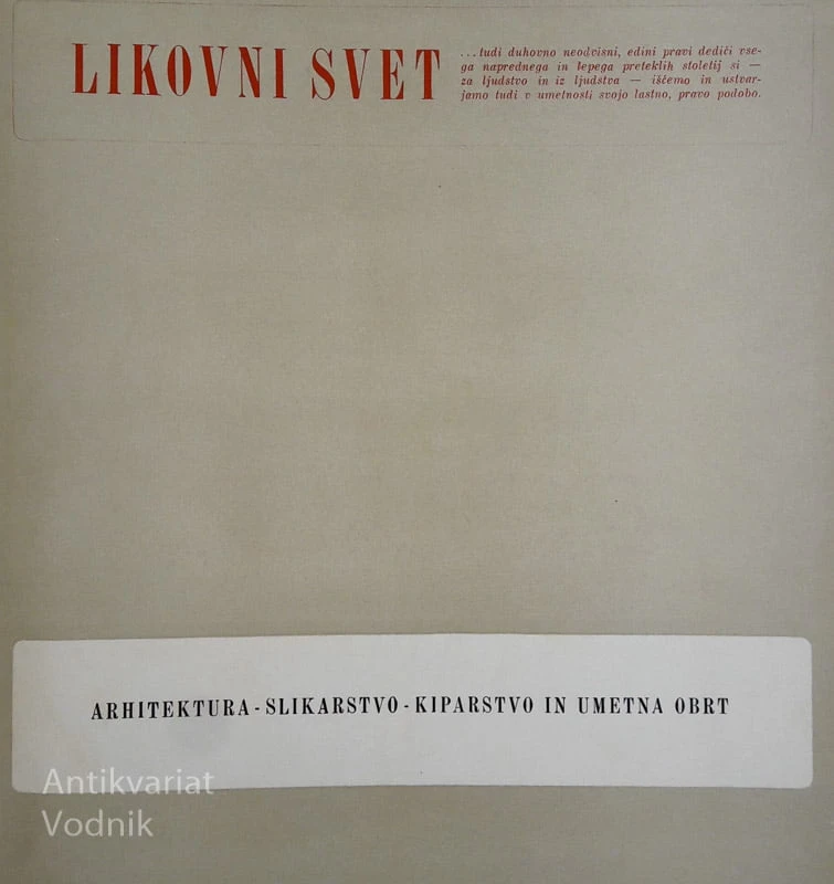LIKOVNI SVET, urednik Lojze Gostiša