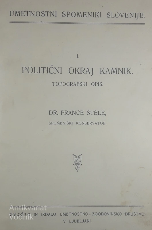 POLITIČNI OKRAJ KAMNIK; TOPOGRAFSKI OPIS, France Stele