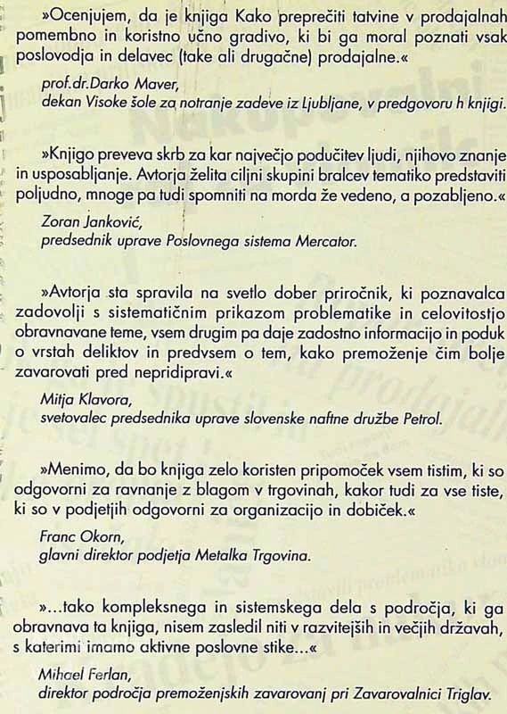 KAKO PREPREČITI TATVINE V PRODAJALNAH, Žarko Ivanovič in Jure Hebbe