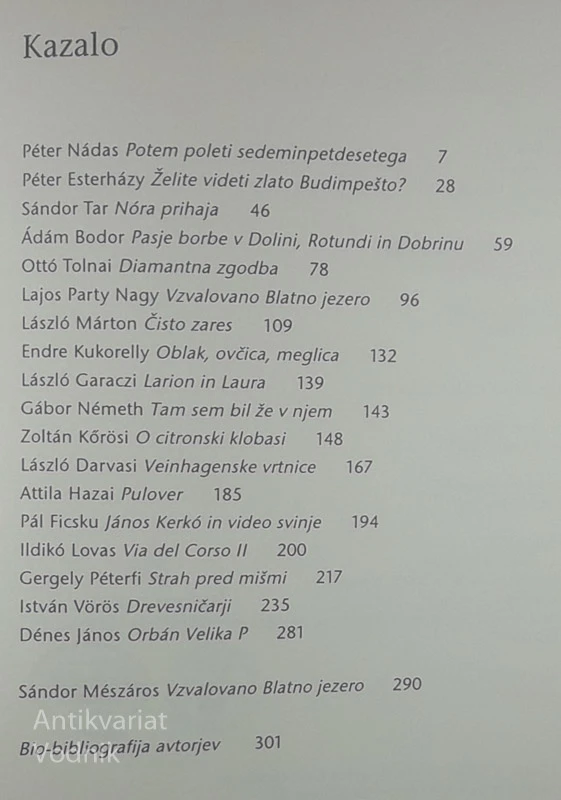 VZVALOVANO BLATNO JEZERO; ANTOLOGIJA SODOBNE MADŽARSKE KRATKE PROZE, več avtorjev