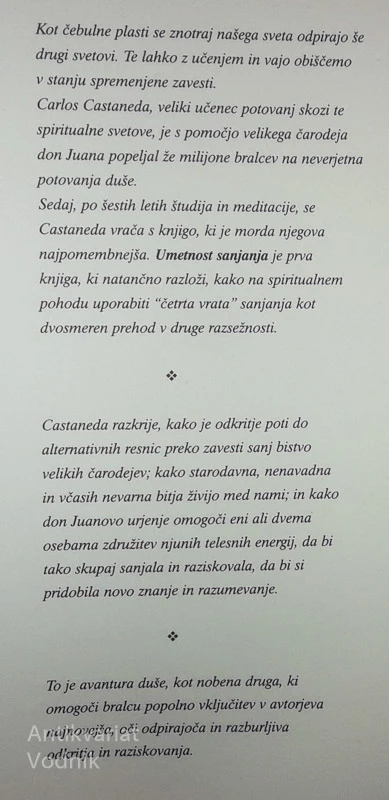 UMETNOST SANJANJA, Carlos Castaneda