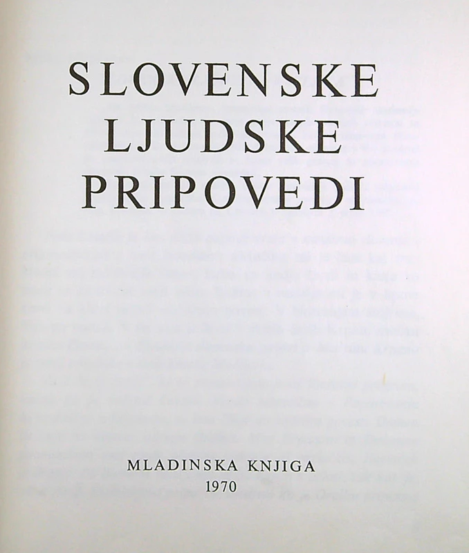 SLOVENSKE LJUDSKE PRIPOVEDI