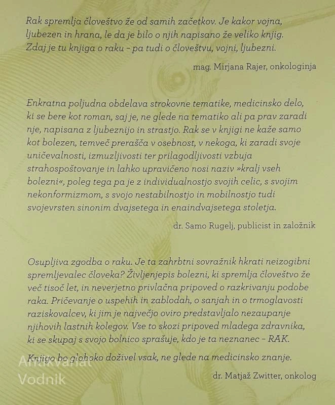 KRALJ VSEH BOLEZNI; BIOGRAFIJA RAKA, Siddhartha Mukherjee