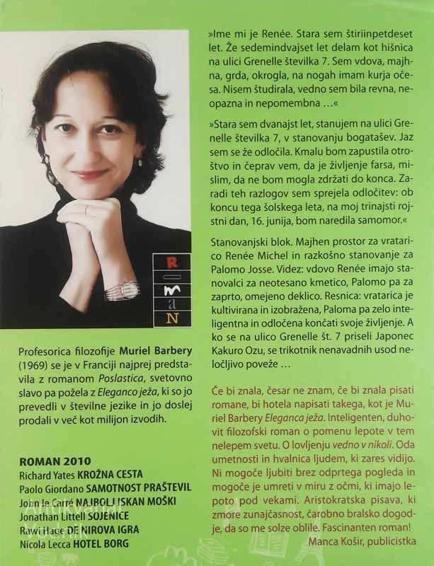 ELEGANCA JEŽA, Muriel Barbery