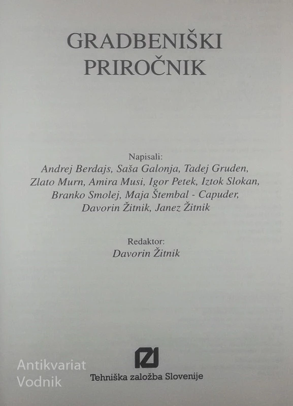 GRADBENIŠKI PRIROČNIK, več avtorjev