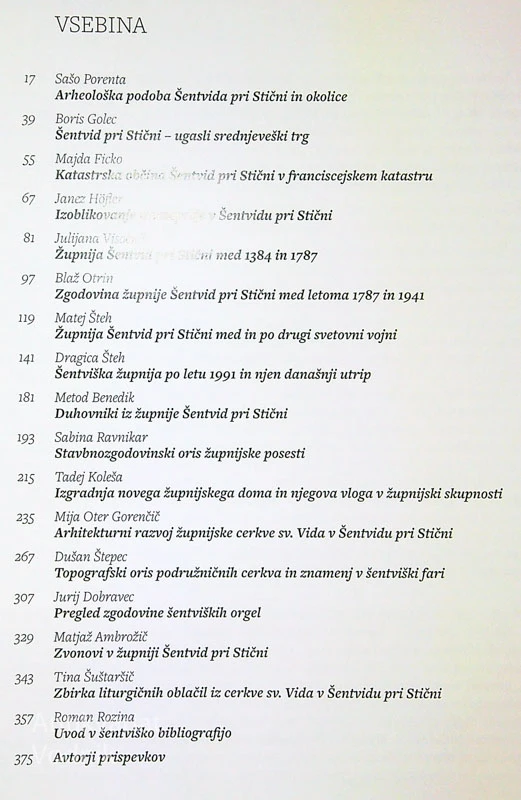 ŠENTVIŠKO TISOČLETJE; ŽUPNIJA ŠENTVID PRI STIČNI