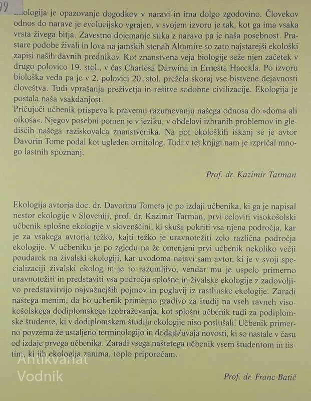 EKOLOGIJA, Davorin Tome