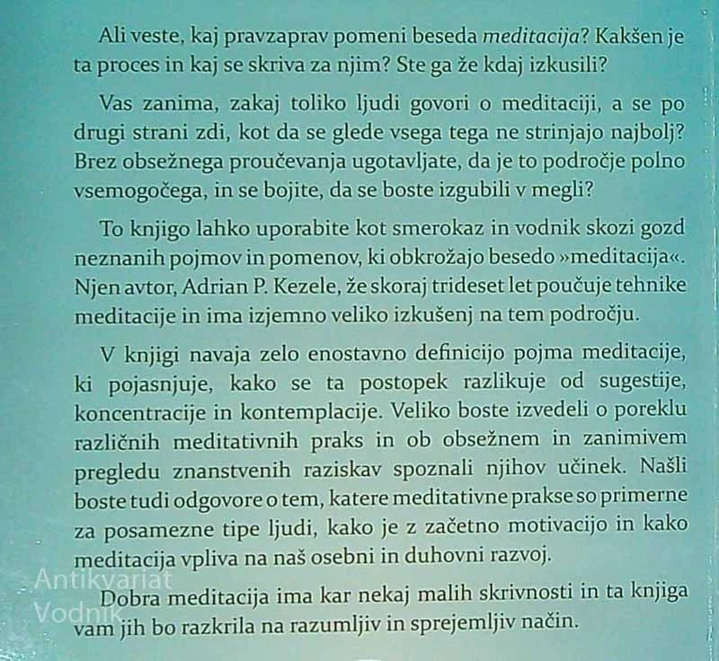 HEJ, ČLOVEK, SPRAVI SE MEDITIRATI!, Adrian P. Kezele