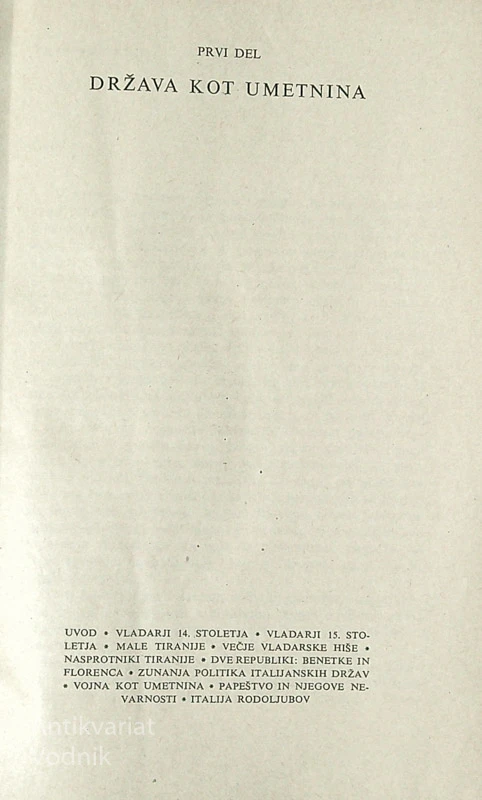 RENESANČNA KULTURA V ITALIJI, Jacob Burckhardt