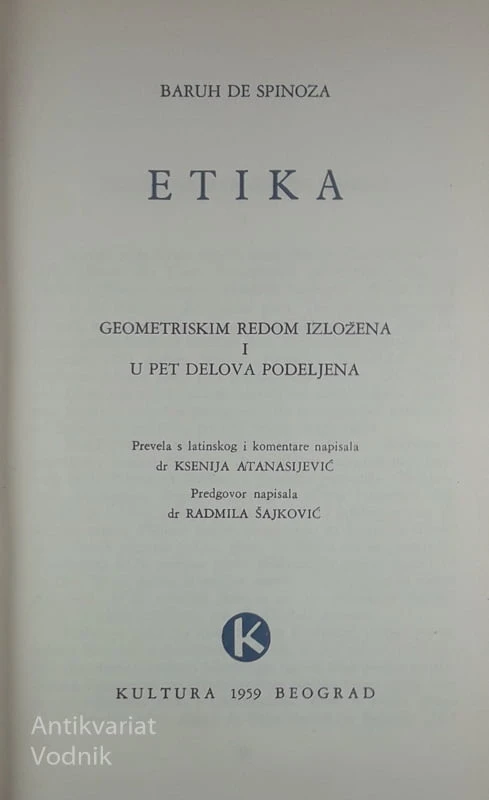 ETIKA, Spinoza