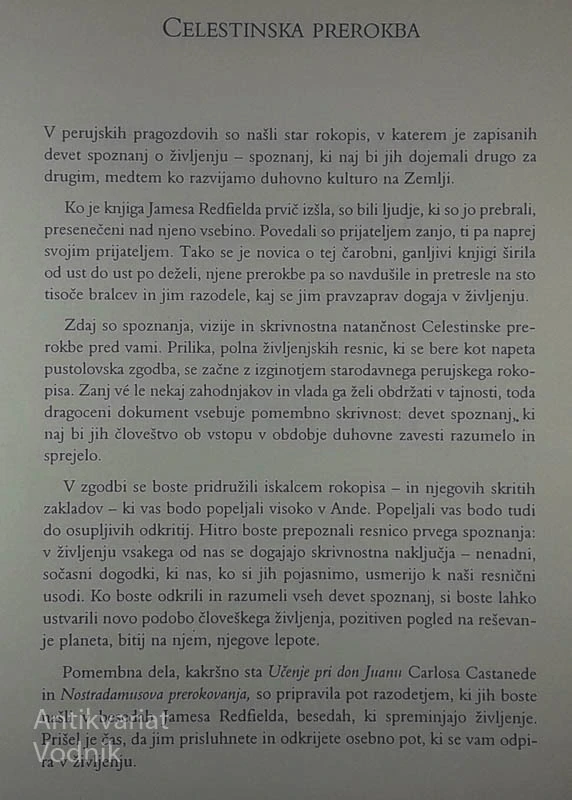 CELESTINSKA PREROKBA, James Redfield (trda vezava)