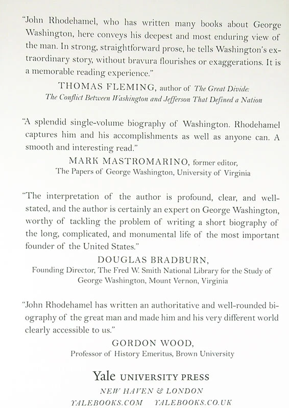GEORGE WASHINGTON; THE WONDER OF THE AGE, John Rhodehamel