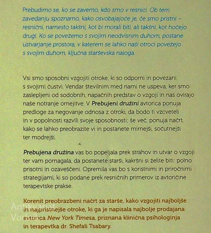 PREBUJENA DRUŽINA; REVOLUCIJA V STARŠEVSTVU, dr. Shefali Tsabary
