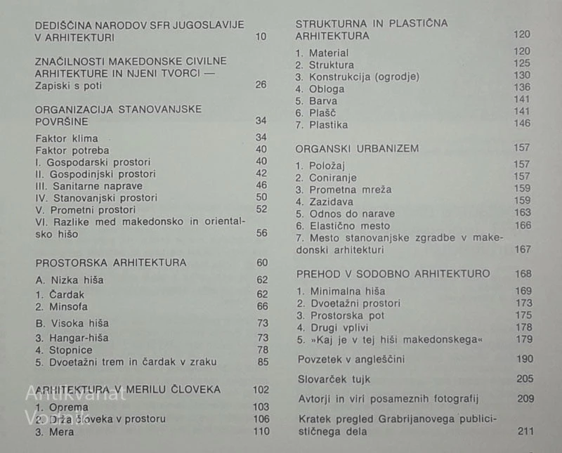 MAKEDONSKA HIŠA; PREHOD IZ STARE ORIENTALSKE V SODOBNO EVROPSKO HIŠO, Dušan Grabrijan