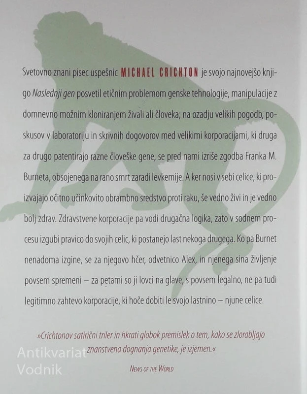 NASLEDNJI GEN, Michael Crichton