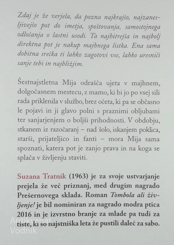 TOMBOLA ALI ŽIVLJENJE!, Suzana Tratnik