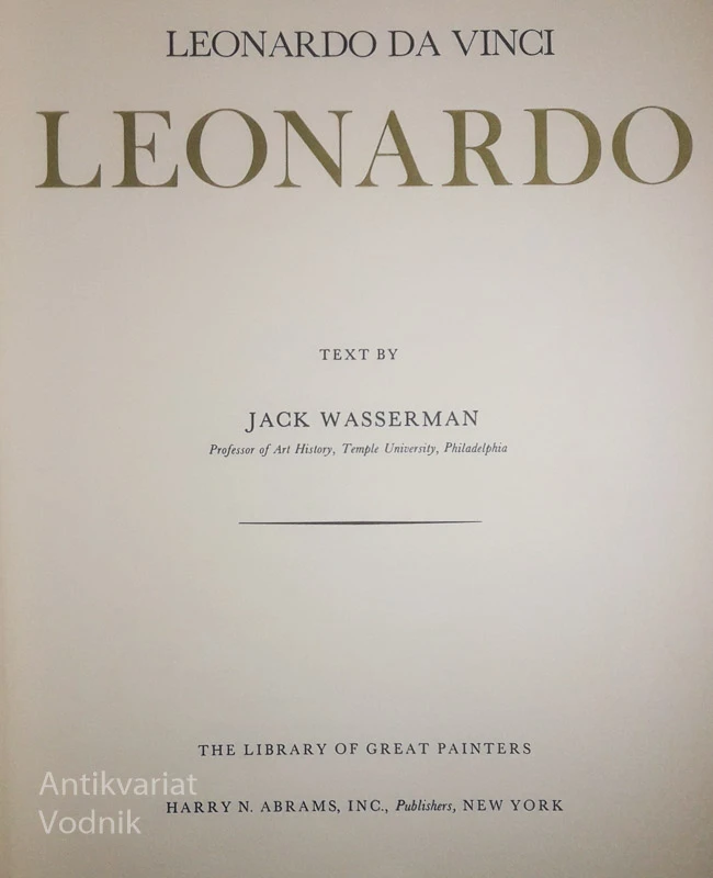 LEONARDO DA VINCI, Jack Wasserman